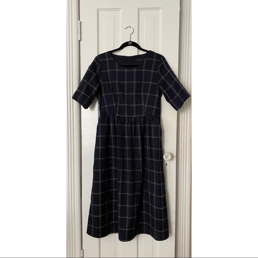 ROOLEE Checkered Midi Dress